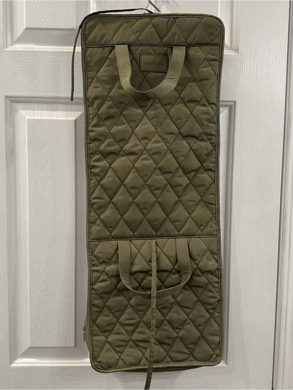 Vera Bradley Quilted Hanging Travel Organizer in Olive Green